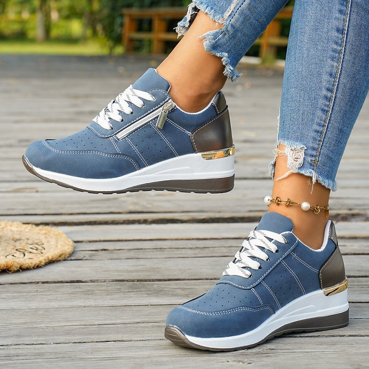 autumn new arrival: plus-size wedge heel casual sneakers, sizes 37-44. wholesale available. dropshipping to  and
