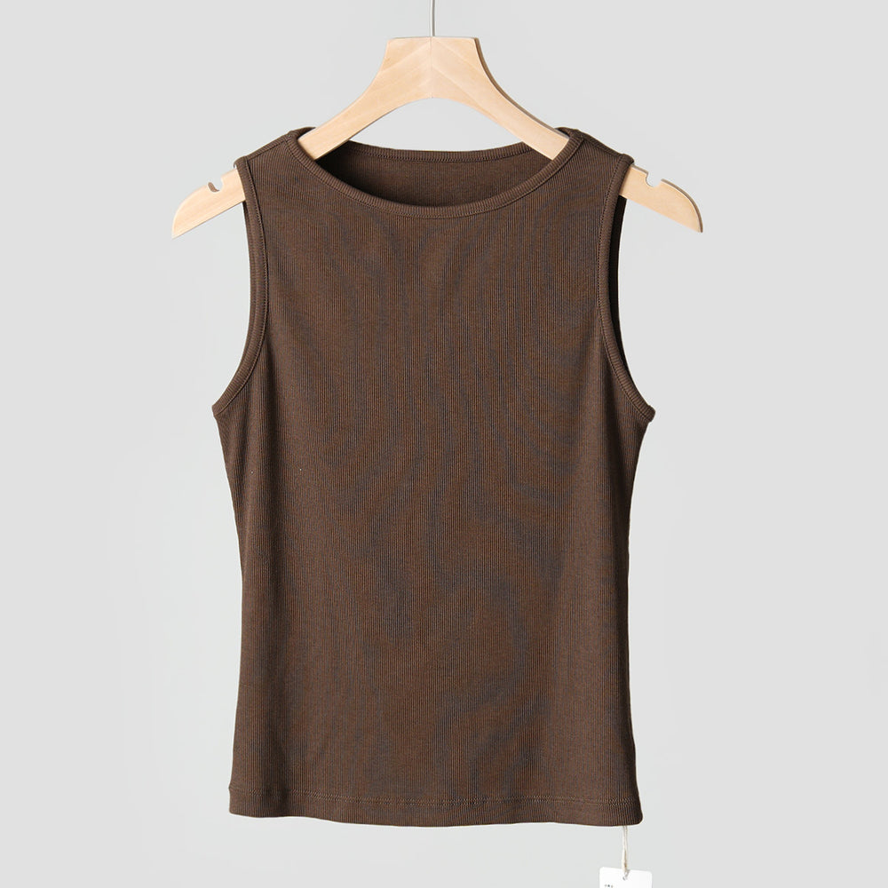 cross-border  spring/summer pure cotton tank top - off-the-shoulder halter neck slimming sleeveless undershirt camisole top for women