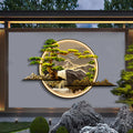 New chinoiserie outdoor waterproof wall lamp solar villa courtyard lamp outdoor wall background shadow wall landscape wall lamp