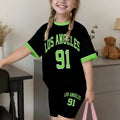 wholesale girls' short-sleeve and shorts sets, fashionable spring, summer, and autumn outfits for girls