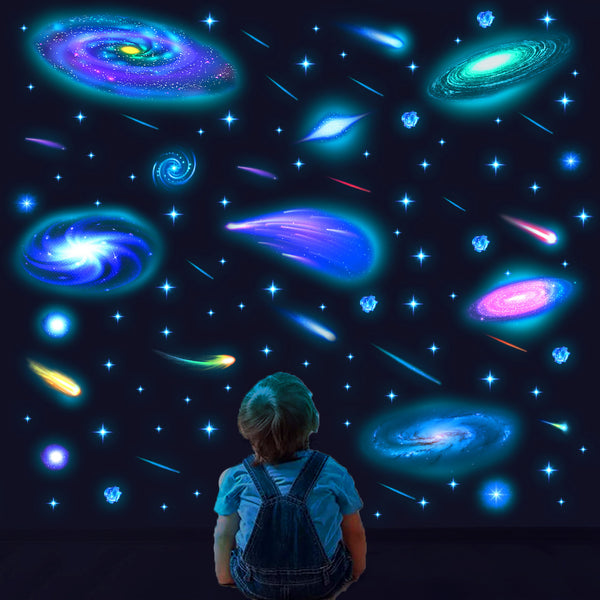Cross-border new blue luminous creative self-adhesive sticker starry sky black hole beautiful wall ceiling luminous sticker
