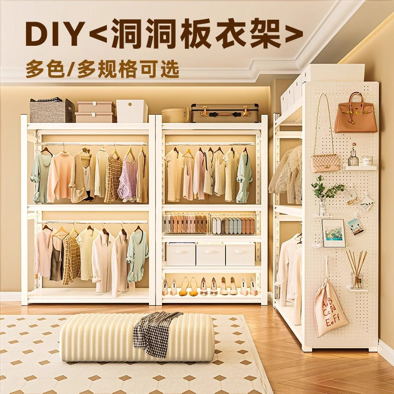 【perforated pegboard shelving】multi-tier shelving unit bookshelf kitchen storage rack shoe rack side panel steel shelving