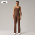 sexy backless bodysuit peach lift butt workout gym outfit flare leg yoga suit women dlt005