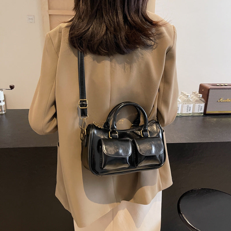 Bag Crossbody Women's Versatile Portable Small Bag 2025 New Winter Retro Simple Small Square Bag Fashion Shoulder Bag