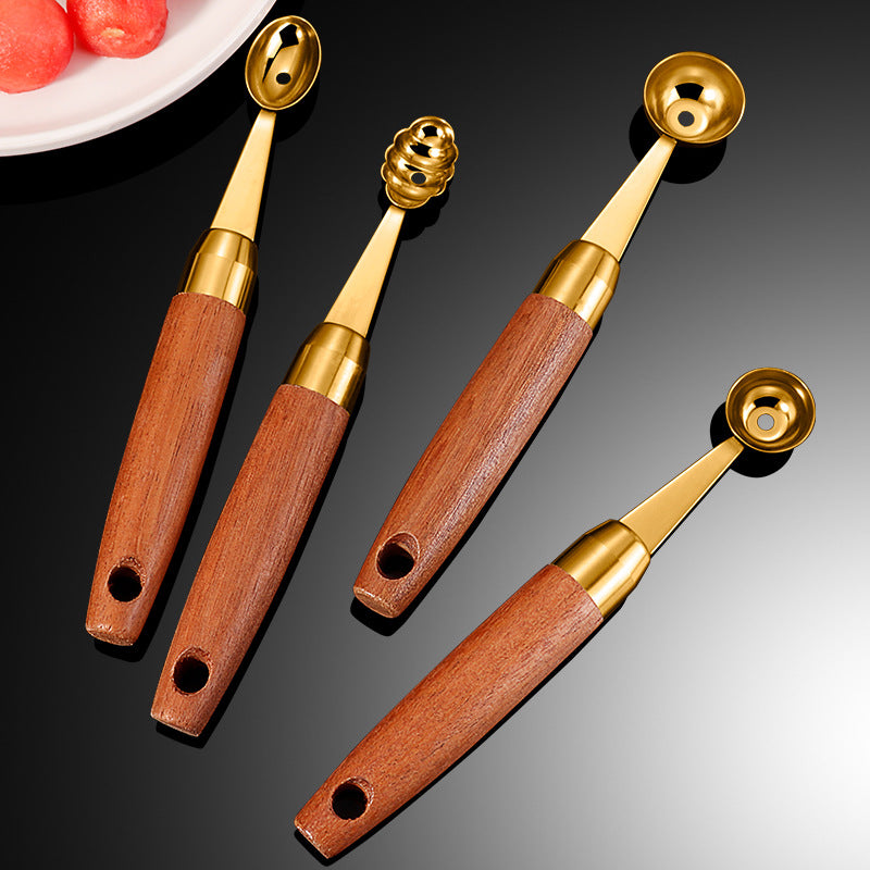 304 Stainless Steel Ball Digger Watermelon Spoon DIY Fruit Platter Round Spoon Carving Spoon Ball Digger Ice Cream Spoon