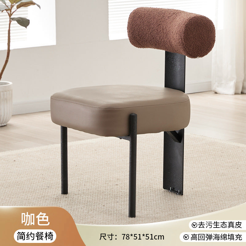 Italian minimalist dining table and chairs, light luxury chairs, home backrest chairs, cream style - direct from the source factory