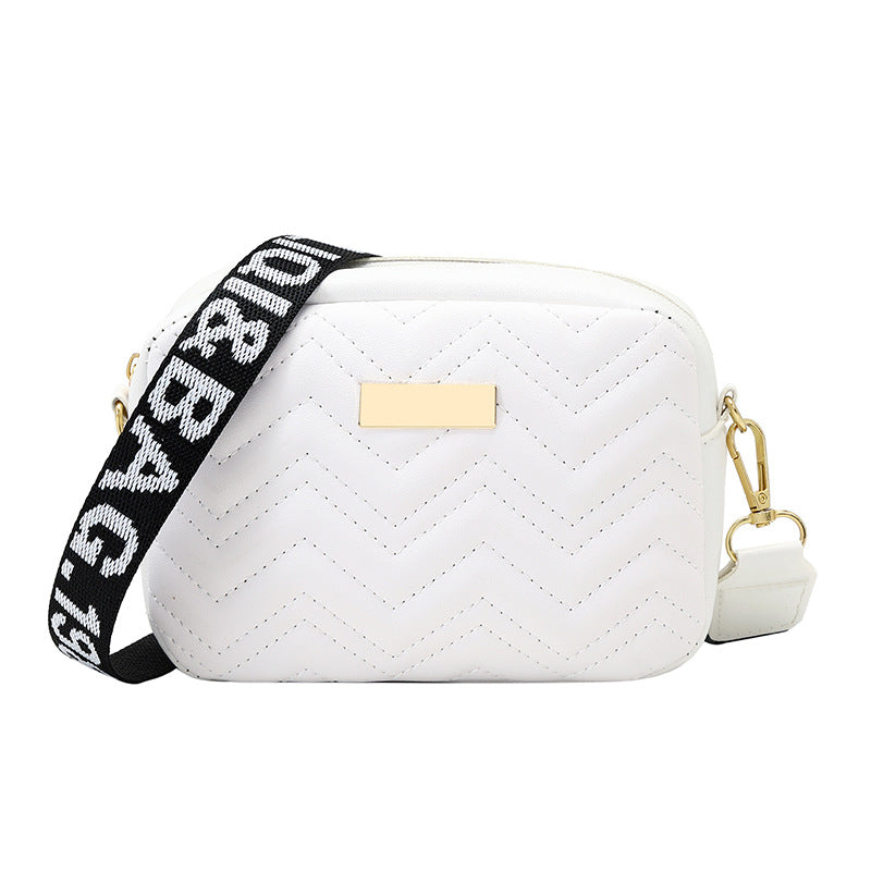 Printed shoulder strap messenger bag 2021ladies bags  bag women's Korean version wave pattern embroidered small square bag