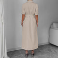 spring/summer european and american cross-border solid color elegant casual dress
