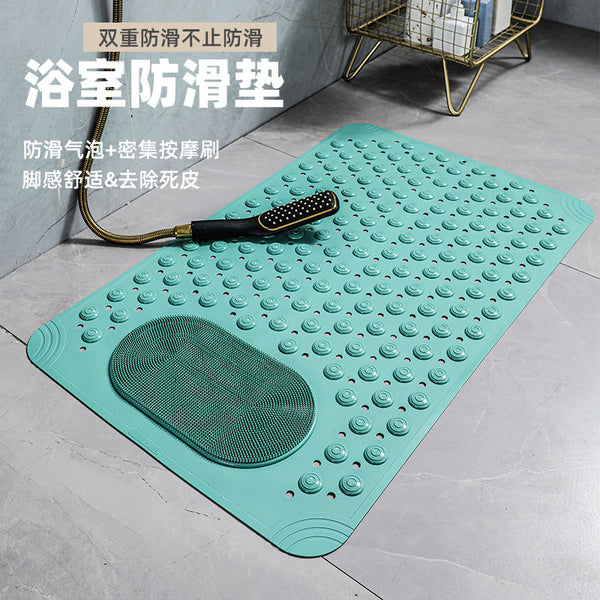 Bathroom floor mat, solid color non-slip massage mat, environmentally friendly PVC waterproof toilet, hotel toilet floor mat, one piece is sent on behalf of others.