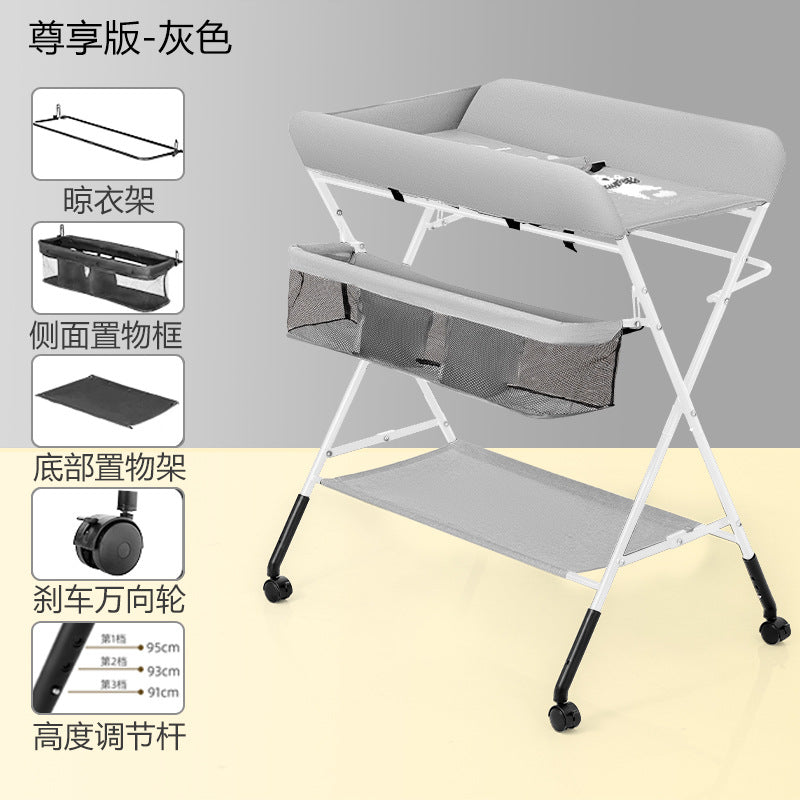 Diaper changing table - portable, multifunctional, foldable baby care station for newborns - bathing, diaper changing, and massage