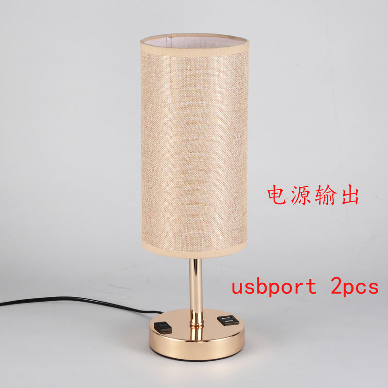 USB charging table lamp wooden base small table lamp  e-commerce  provides E26 zipper lamp holder touch dimming