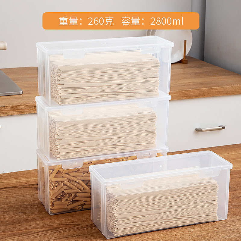 Kitchen Food Grains Storage Box Sealed with Lid Noodle Storage Box Food Grade Refrigerator Transparent Fresh-keeping Box
