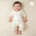 Baby pajamas mocotton thin style kids' loungewear summer boys' and girls' three-quarter sleeve air conditioning suit high-waisted set