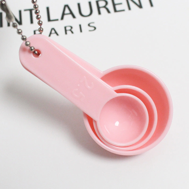 Beauty mask spoon makeup tool seaweed mask powder measuring spoon 2.5/5/15ml mask spoon chain three spoons