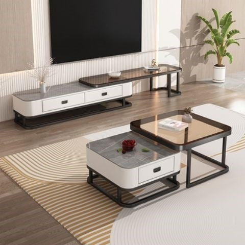 Rock slab coffee table living room for homenew arrivalaccessible luxury marble table foldablenormcore coffee table small apartment