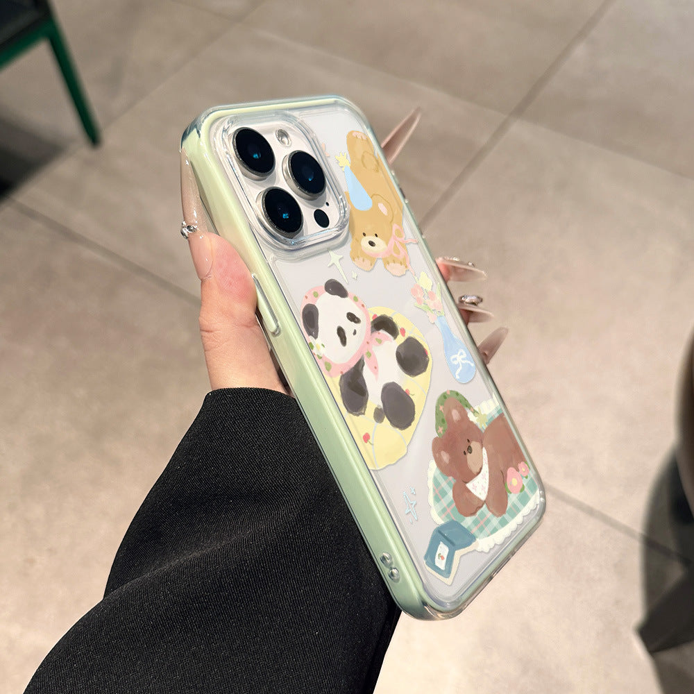 Suitable for iphone17 cartoon animal party mobile phone case apple 16promax cute giant panda anti-fall hard case