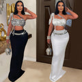 C6972 cross-border   independent station fashion fashion women's new strap short hot diamond skirt