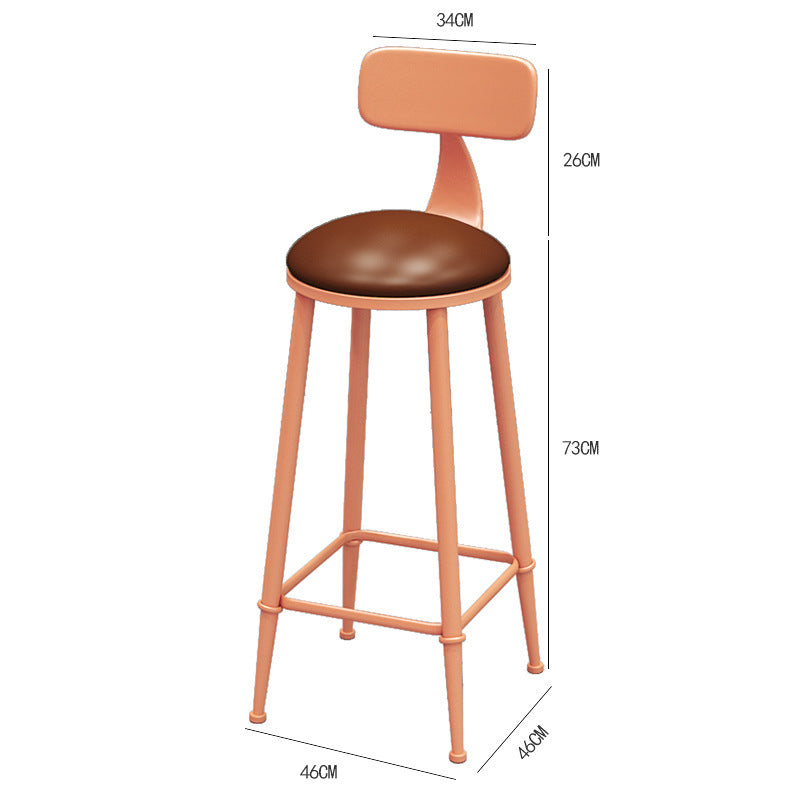 Bar cafe wall commercial wood bar table and chair combination Internet celebrity long wrought iron soft seat back dining table and chair