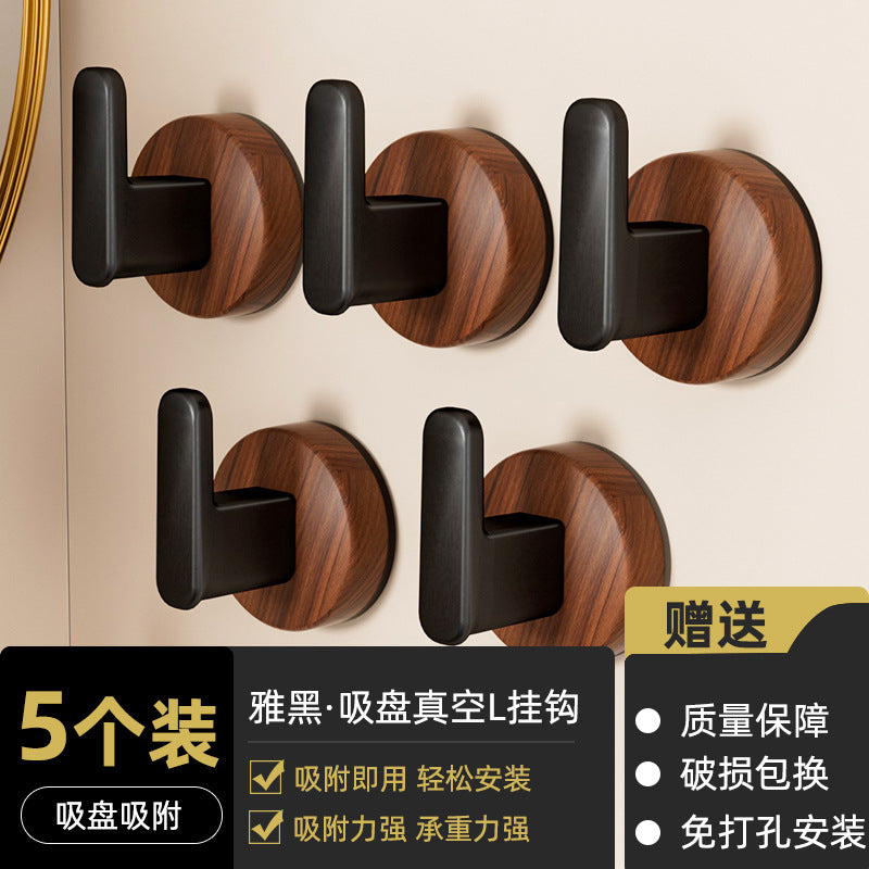 No-drill solid wood coat hook - entryway, doorway, behind-the-door hook - damage-free adhesive, heavy-duty weight capacity, coat & hat hook, key hook