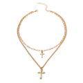 Wholesale alloy sweater chains - european & american style, statement & niche, light luxury jewelry for women - cross pendant necklaces, multi-layered choker chains