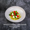 Scandinavian creative embossed ceramic noodle bowl for home restaurant stylish high-looking pure white fruit salad bowl soup bowl