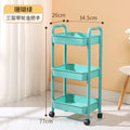 Kitchen storage rack organizer with wheels - multi-tier rolling cart for home use - mobile storage shelf