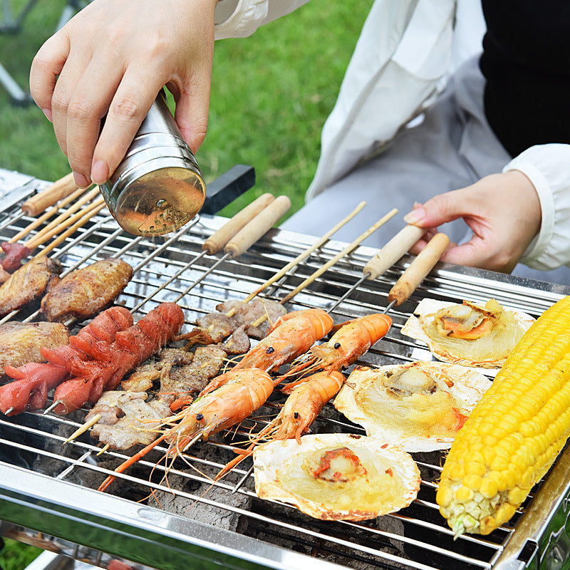 Portable bbq grill iron mesh stainless steel mesh bbq rack outdoor camping home charcoal grill folding stove