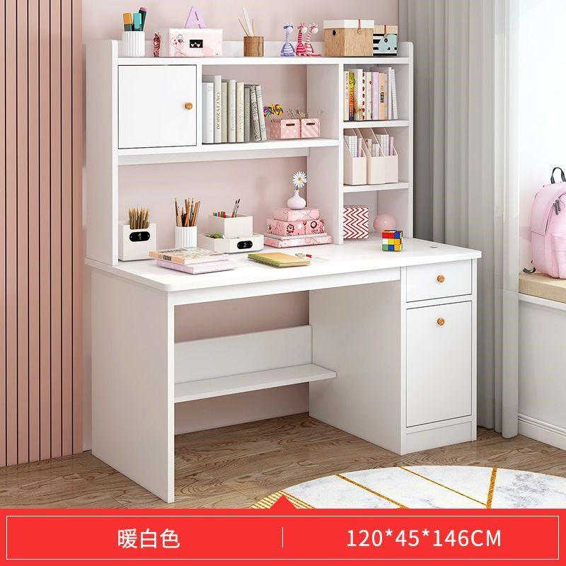 Children's study desk home desk bookshelf integrated elementary school student simple writing desk bedroom computer desk and chair set