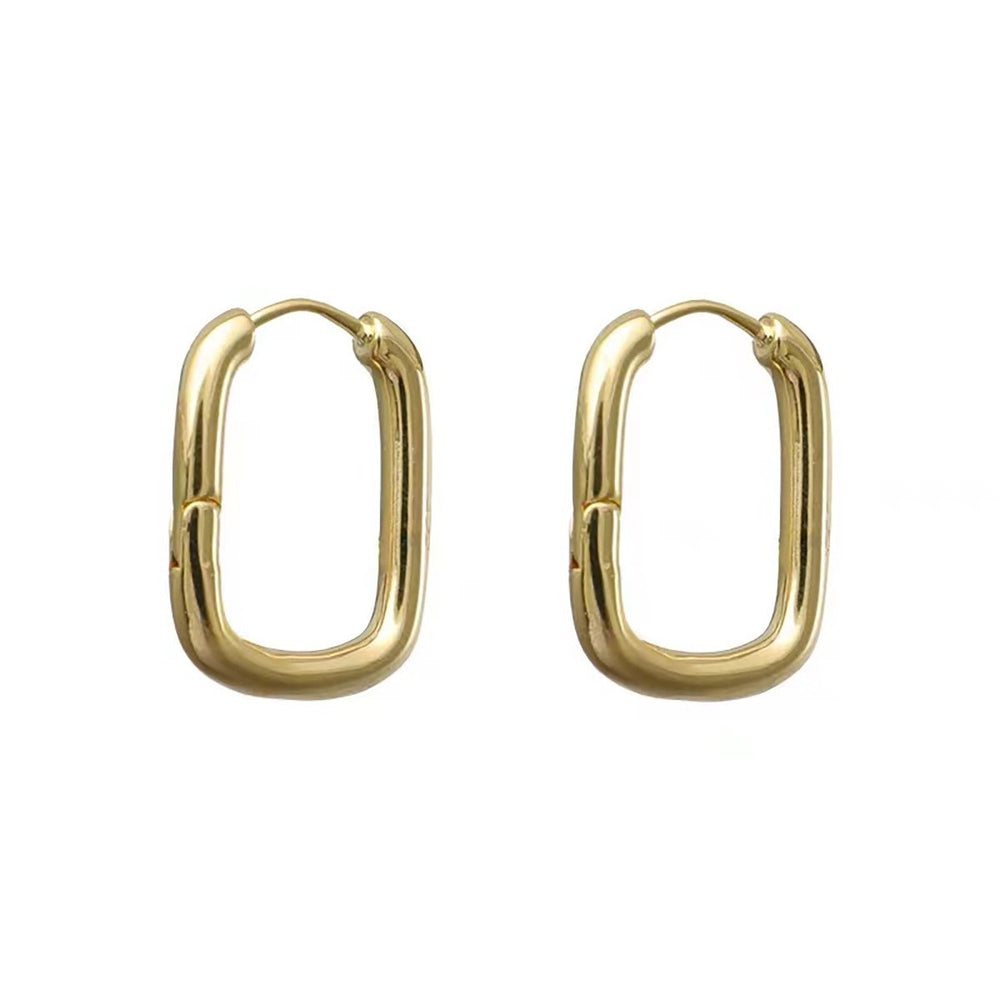 European and american cross-border u-shaped fashion light luxury copper ear cuff, minimalist chic elegant women's simple high-end square earrings