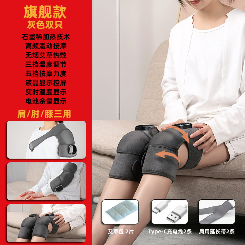 Multifunctional heated knee and shoulder support - joint heating, knee moxibustion hot compress, vibration massage device - health & wellness appliance