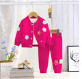 baby girl two-piece outfit: casual cute floral print long sleeve sweatshirt and pants set