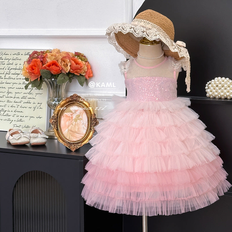 【clearance】girls' princess dress  new summer heavy-duty tutu cake dress kids' super fairy gown
