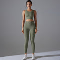 All-in-one high-strength shockproof yoga vest suit nude antibacterial inner elastic sports fitness two-piece set for women