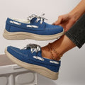 export plus size casual flats for women,  spring/autumn new collection, round toe chunky sole low-cut lace-up flat casual shoes