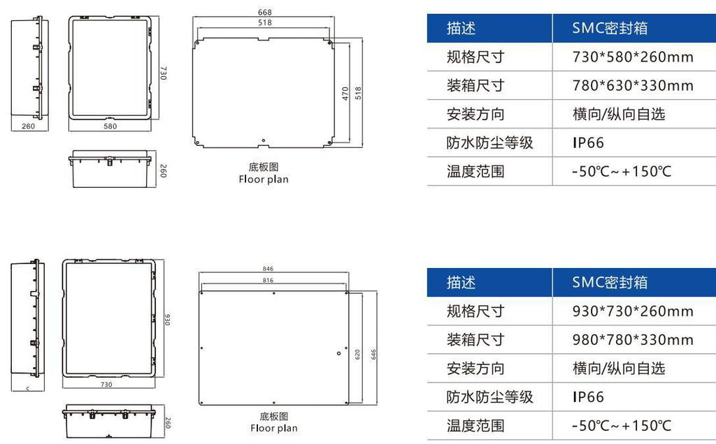 Outdoor SMC glass fiber distribution box Outdoor glass fiber reinforced plastic sealed box, plastic fiber reinforced plastic switching power supply control box with lock