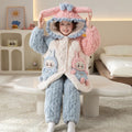 【triple-layer quilted, fleece-lined, extra thick】new girls' winter pajamas - coral fleece kids' home clothes - winter collection