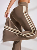 new arrivalcasual bootcut yoga pants high waist elastic pilates sports tummy control leg lengthening quick-drying bell bottoms