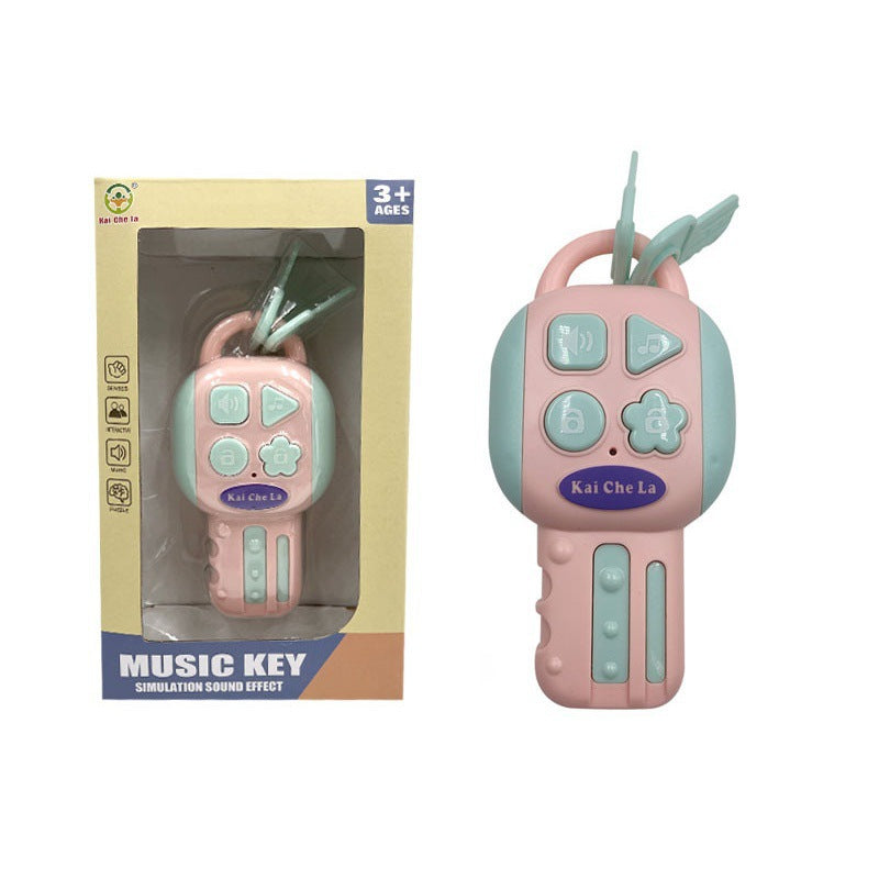 Cross-border  export children's simulation remote control car key lock lighting music early education educational unlocking toys