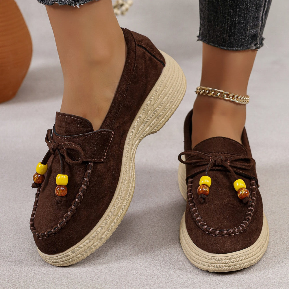 Fashionexport suede platform bottomcasuallow ankleflats women's  new lightweight pure color cloth beanie shoes