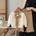 Girls' sweater cardigan -  autumn new collection - sweet princess style with bow detail
