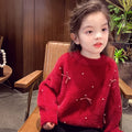 christmas kids' sweater - fleece-lined, extra thick, chinese new year style. versatile knitted base layer for boys and girls