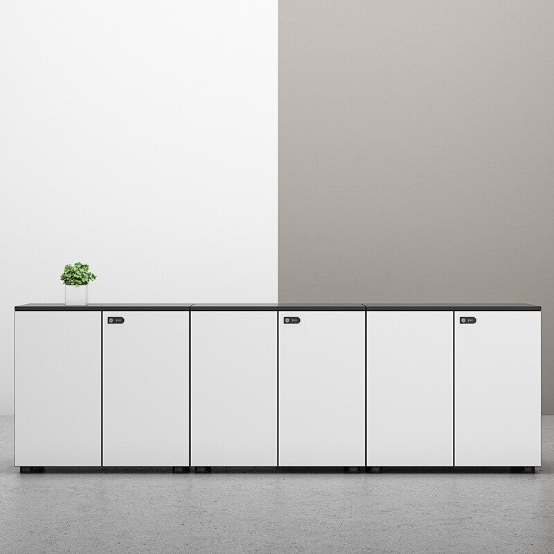 Saint-li filing cabinet - low profile, modern minimalist office storage cabinet for documents and records. features a lockable, combination-code security cabinet for confidential materials