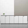 Saint-li filing cabinet - low profile, modern minimalist office storage cabinet for documents and records. features a lockable, combination-code security cabinet for confidential materials