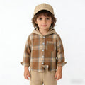 Spring new arrivals: kids' spring outfit set - children's spring clothing, export-quality casual hoodie, long-sleeve plaid shirt, boys' shirt