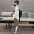 Boys' cargo shorts - lightweight summer style, short sleeve, casual shorts for kids, new  trendy athletic shorts