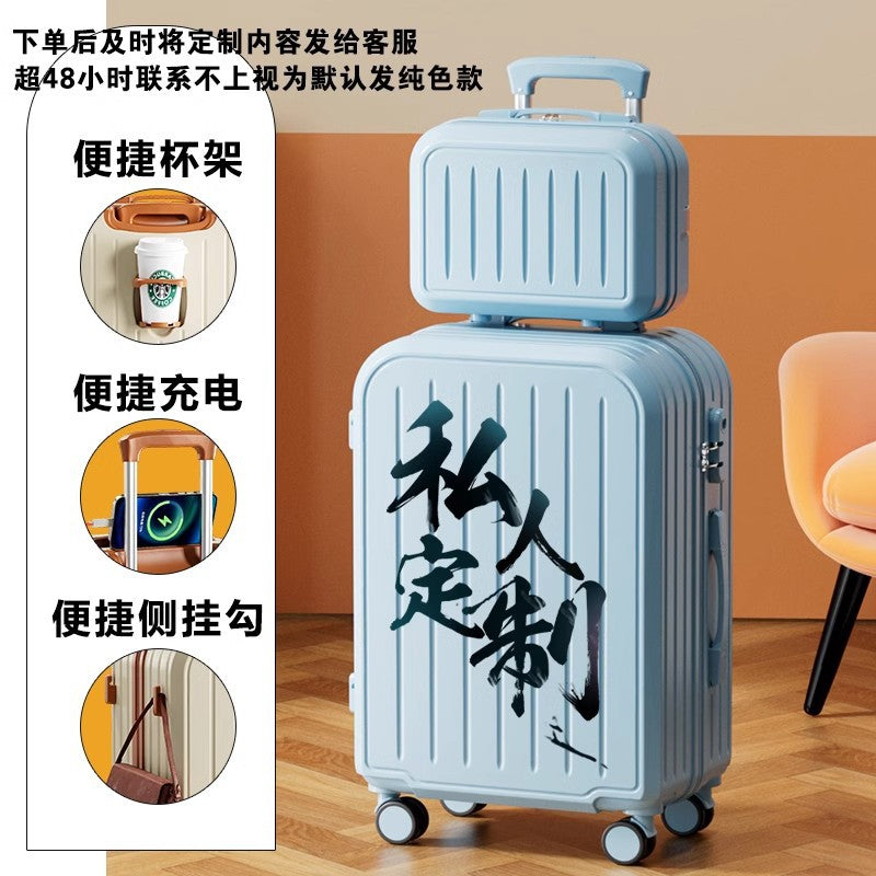 Multifunctional suitcase women's 2024 new small boarding travel large capacity 20-inch trolley case password box can be determined