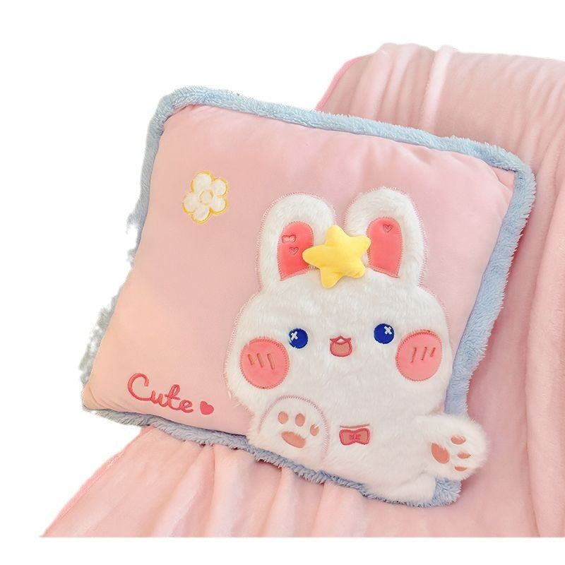 High-style throw pillow blanket, a 2-in-1 comforter, dual-purpose cushion, perfect for car rides, office use, or a quick nap under the ac
