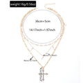Pearl sweater chain wholesale fashion cross-border multi-layered cross necklace stylish design long clavicle chain