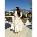 Ebay  fashionnew arrival short-sleeved printing strap large swing dress