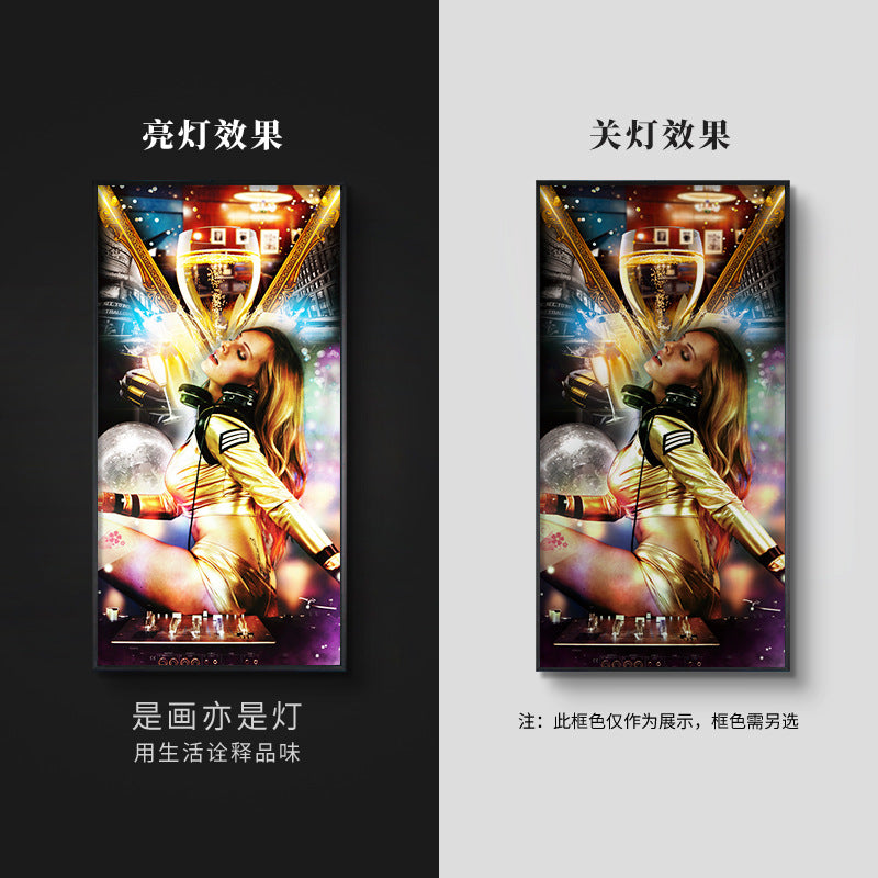 Bar decoration painting ktv dance hall clear bar box background wall ambient light painting hotel sexy beautiful woman hanging painting